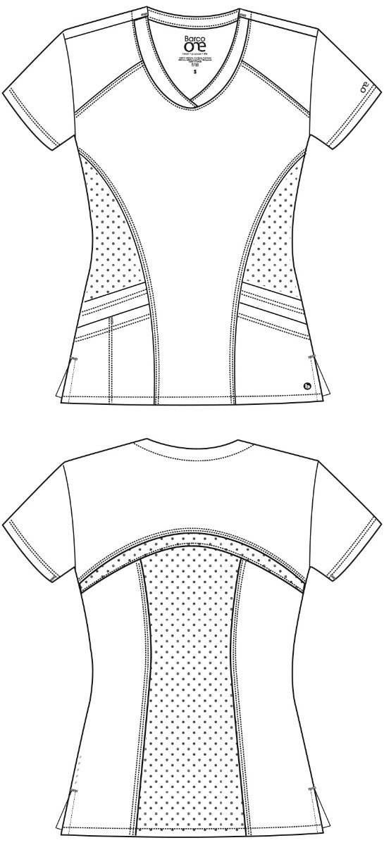 Barco One 4 Pocket V-Neck Perforated Panel Scrub Top | MAIN-IMAGE