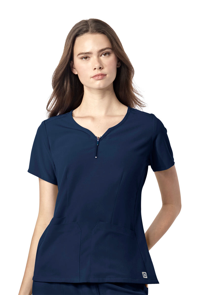 6529 Wonderwink Aero Women’s Quarter Zip Notch Neck Top | NAVY