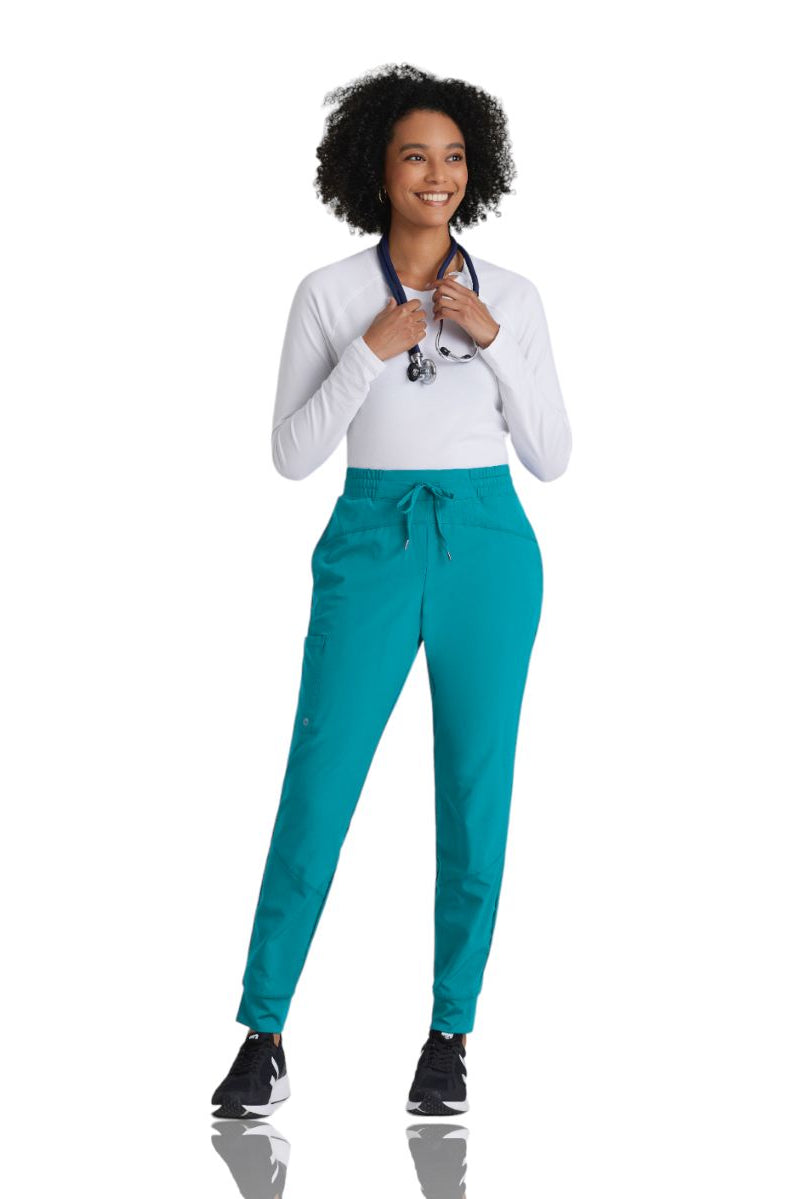Barco One Drawstring Female Jogger Style Scrub Trousers | Teal