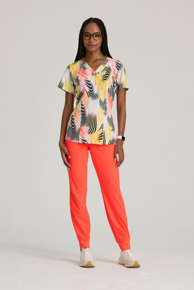 Barco One Drawstring Female Jogger Style Scrub Trousers | Neon Flame