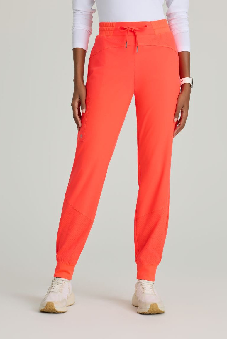 Barco One Drawstring Female Jogger Style Scrub Trousers | Neon Flame