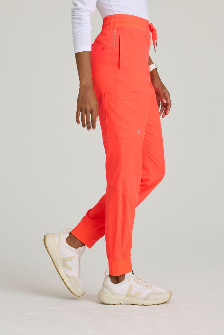Barco One Drawstring Female Jogger Style Scrub Trousers | Neon Flame