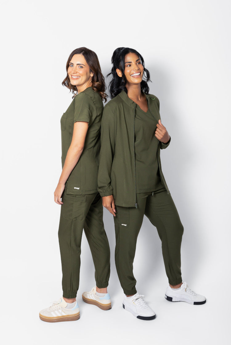 Grey's Anatomy Evolve Sway Scrub Top  | Fern