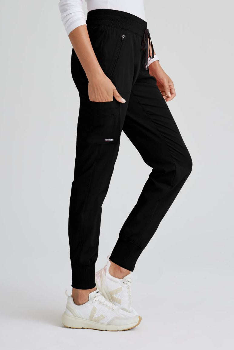 Grey's Anatomy Eden Women's 5-Pocket Cargo Jogger Scrub Pant | BLACK