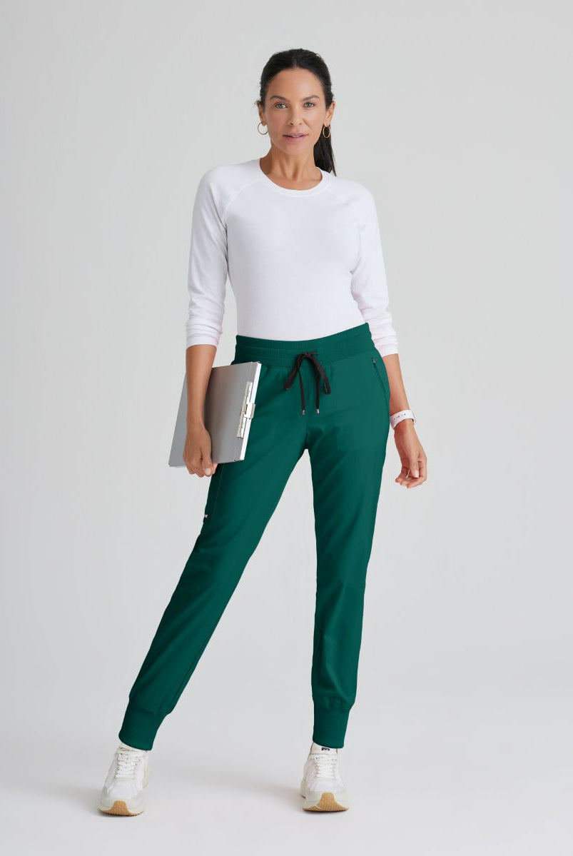 Grey's Anatomy Eden Women's 5-Pocket Cargo Jogger Scrub Trousers | Hunter Green