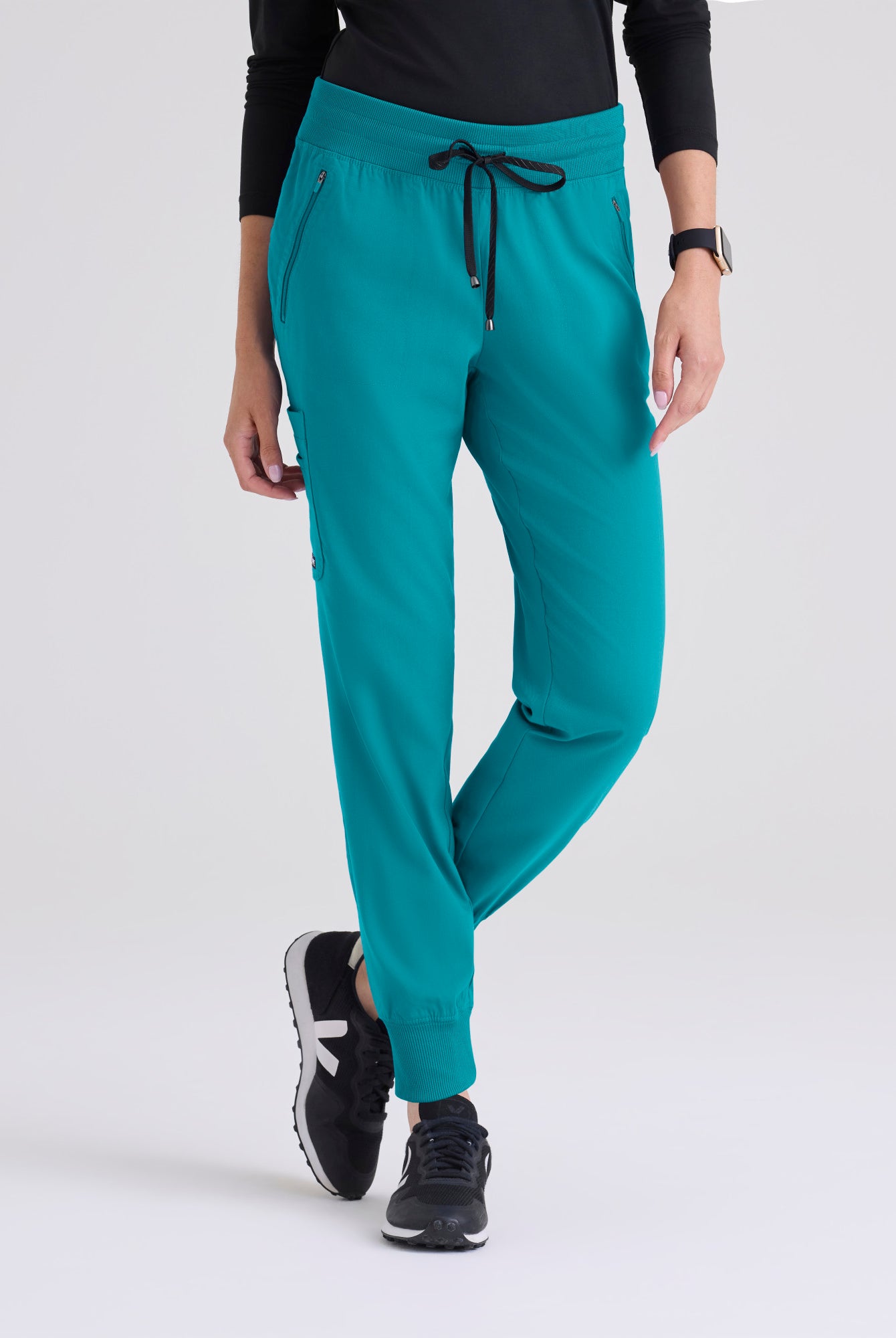 Grey's Anatomy Eden Women's 5-Pocket Cargo Jogger Scrub Trousers | Teal