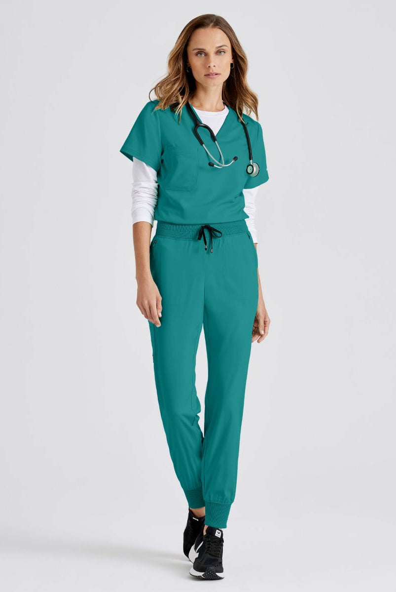 Grey's Anatomy Eden Women's 5-Pocket Cargo Jogger Scrub Trousers | Teal