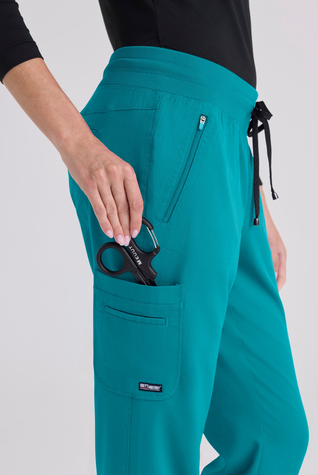 Grey's Anatomy Eden Women's 5-Pocket Cargo Jogger Scrub Trousers | Teal