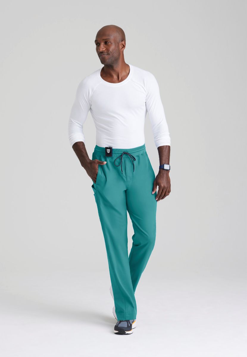 Grey's Anatomy Men's 6 Pocket Straight Pant | Teal