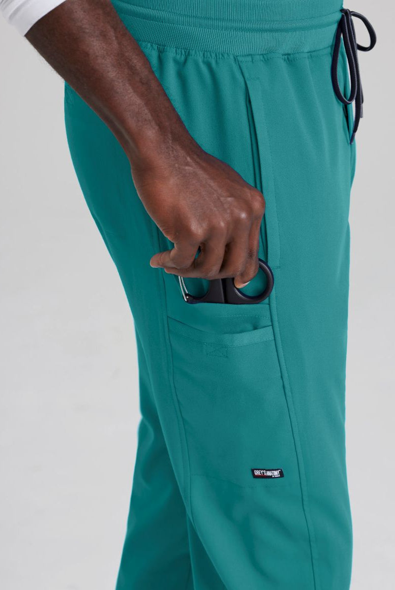 Grey's Anatomy Men's 6 Pocket Straight Pant | Teal
