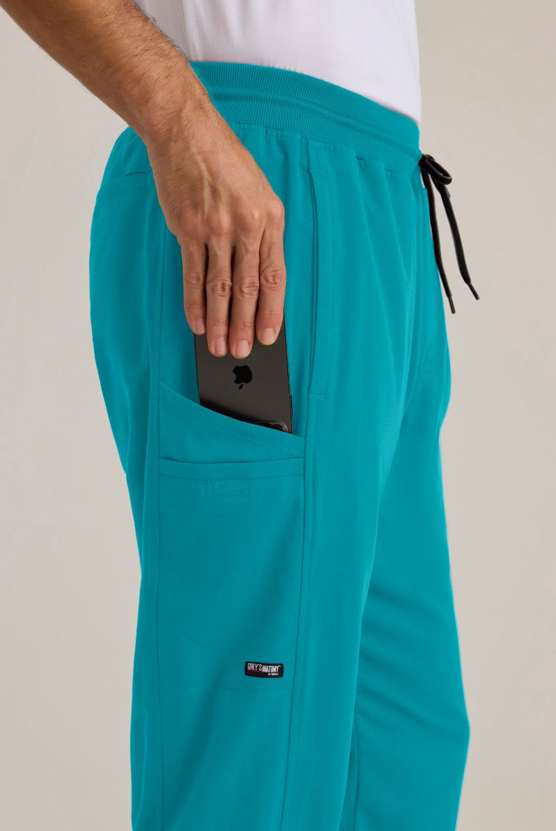 Grey's Anatomy Men's 6 Pocket Straight Pant | Teal
