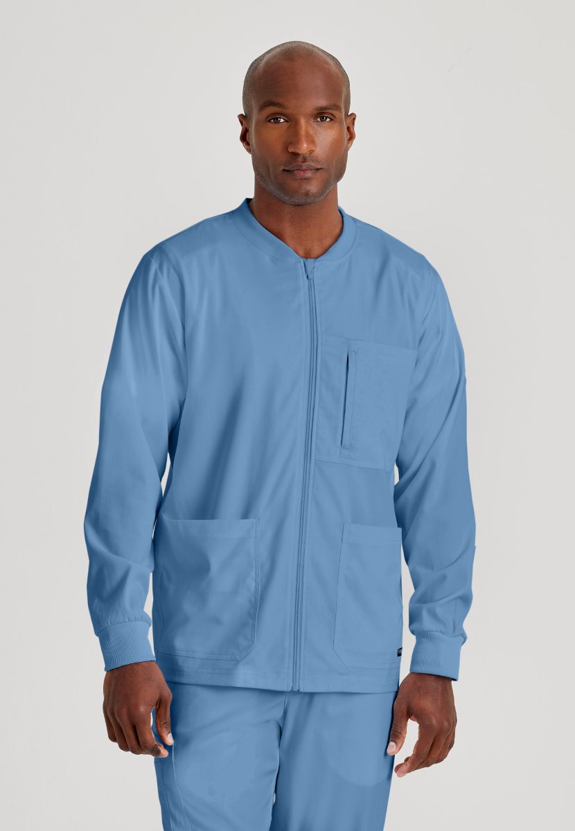 Grey's Anatomy by Barco Spandex Stretch Men's Antimicrobial Warm-Up Scrub Jacket | TRUE CEIL