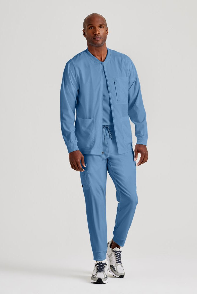 Grey's Anatomy by Barco Spandex Stretch Men's Antimicrobial Warm-Up Scrub Jacket | TRUE CEIL
