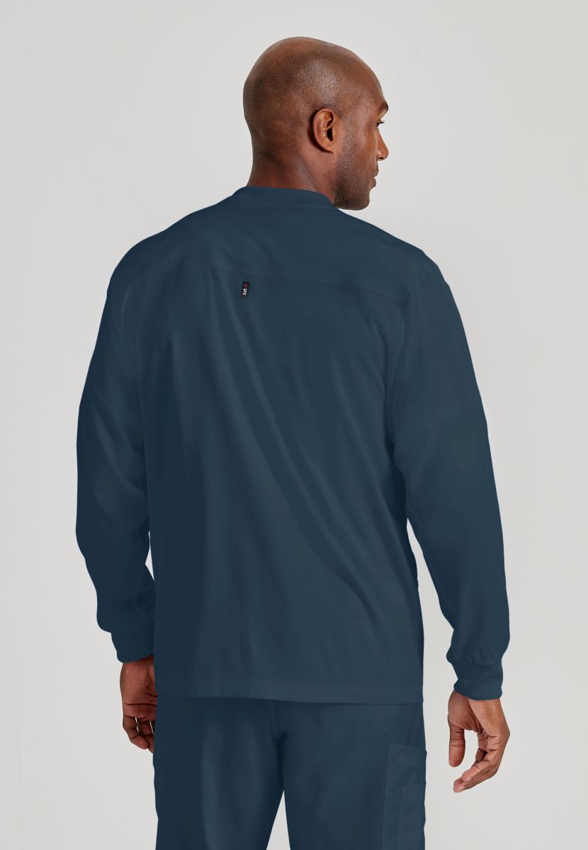 Grey's Anatomy by Barco Spandex Stretch Men's Antimicrobial Warm-Up Scrub Jacket | Steel