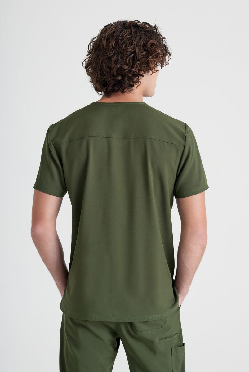 Grey's Anatomy Evolve Piped V-Neck Male Top | Fern