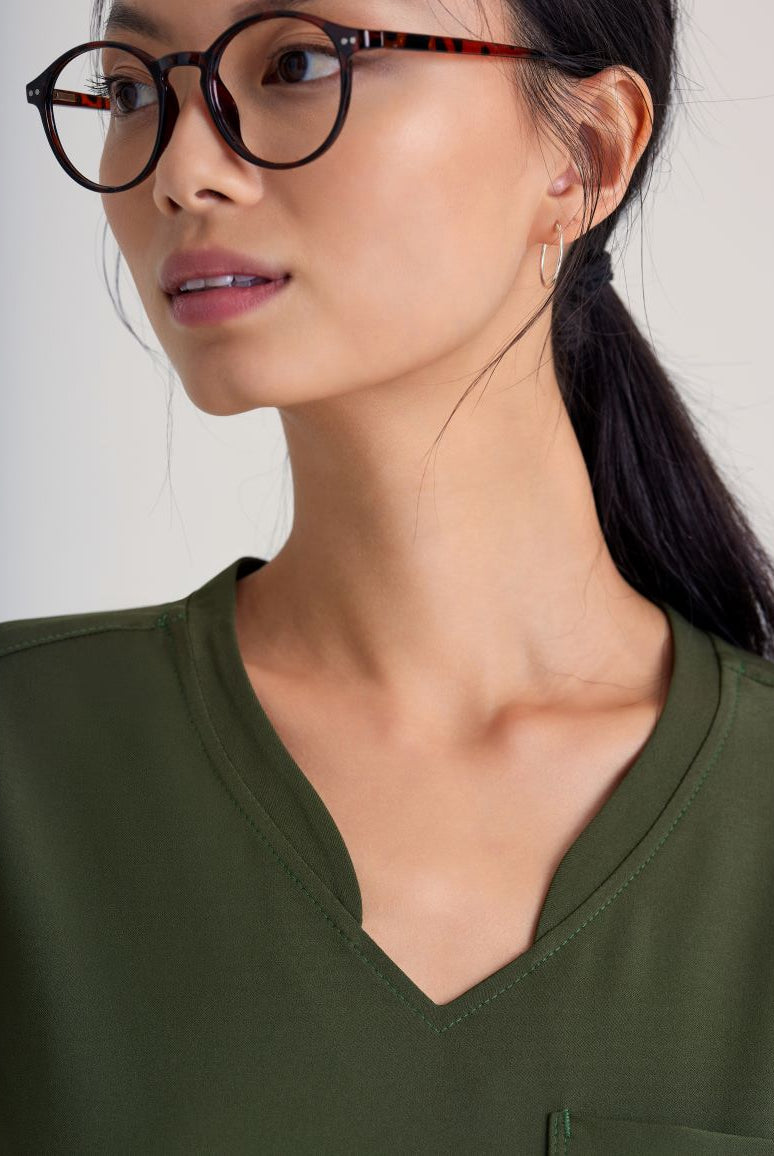 Grey's Anatomy Evolve Sway Scrub Top  | Fern