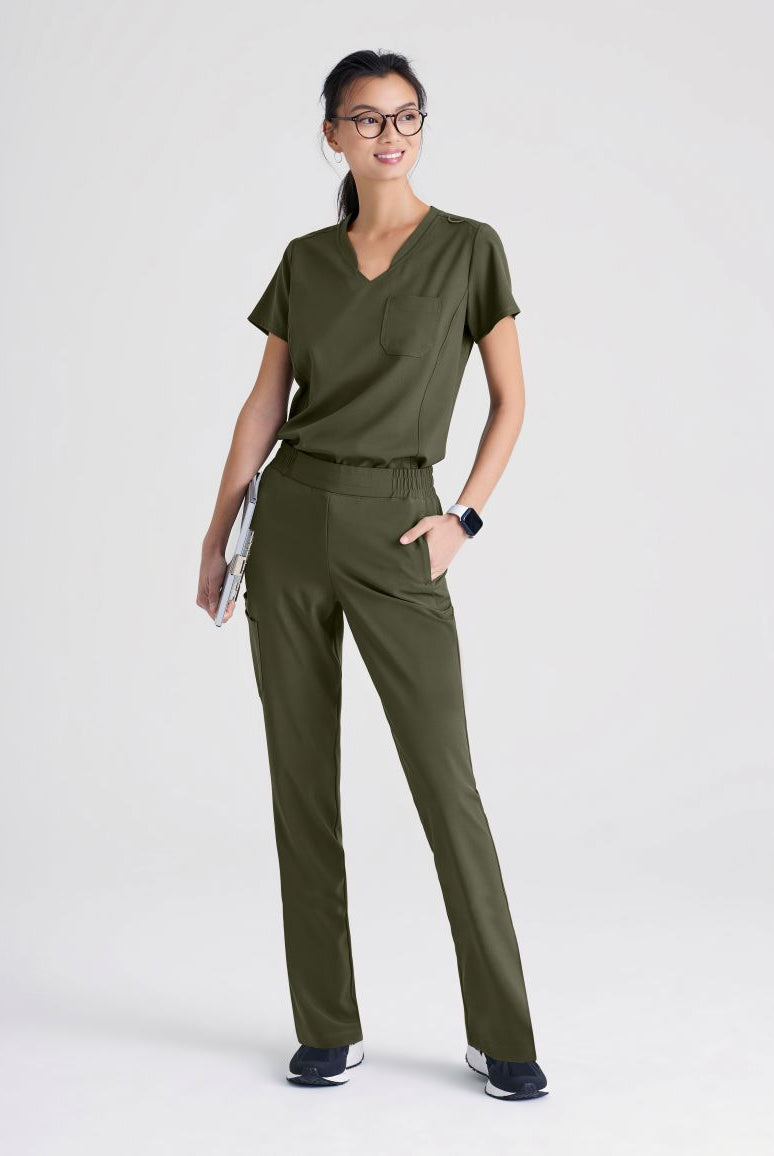 Grey's Anatomy Evolve Sway Scrub Top  | Fern