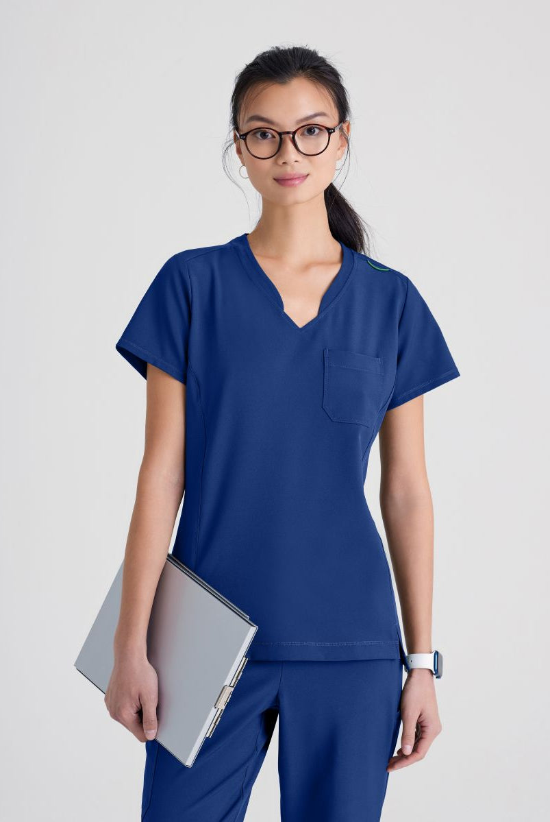 Grey's Anatomy Evolve Sway Scrub Top | NAVY