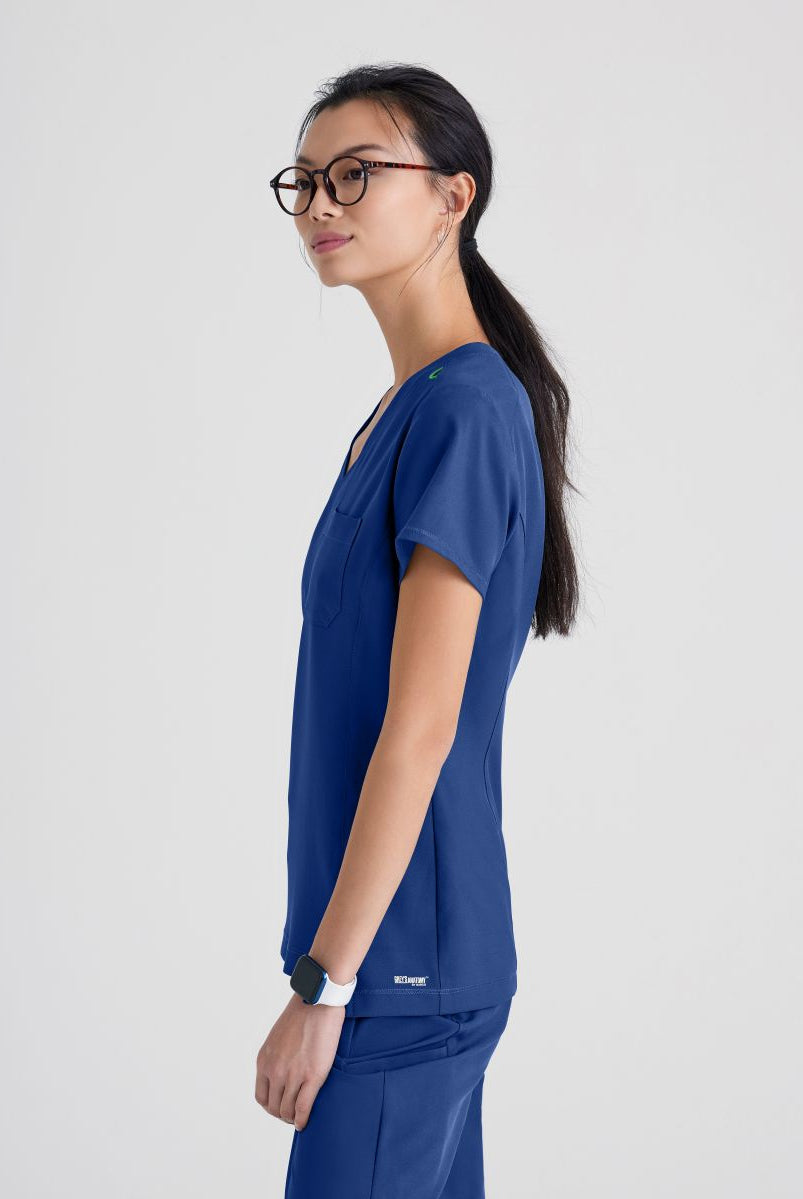 Grey's Anatomy Evolve Sway Scrub Top | NAVY