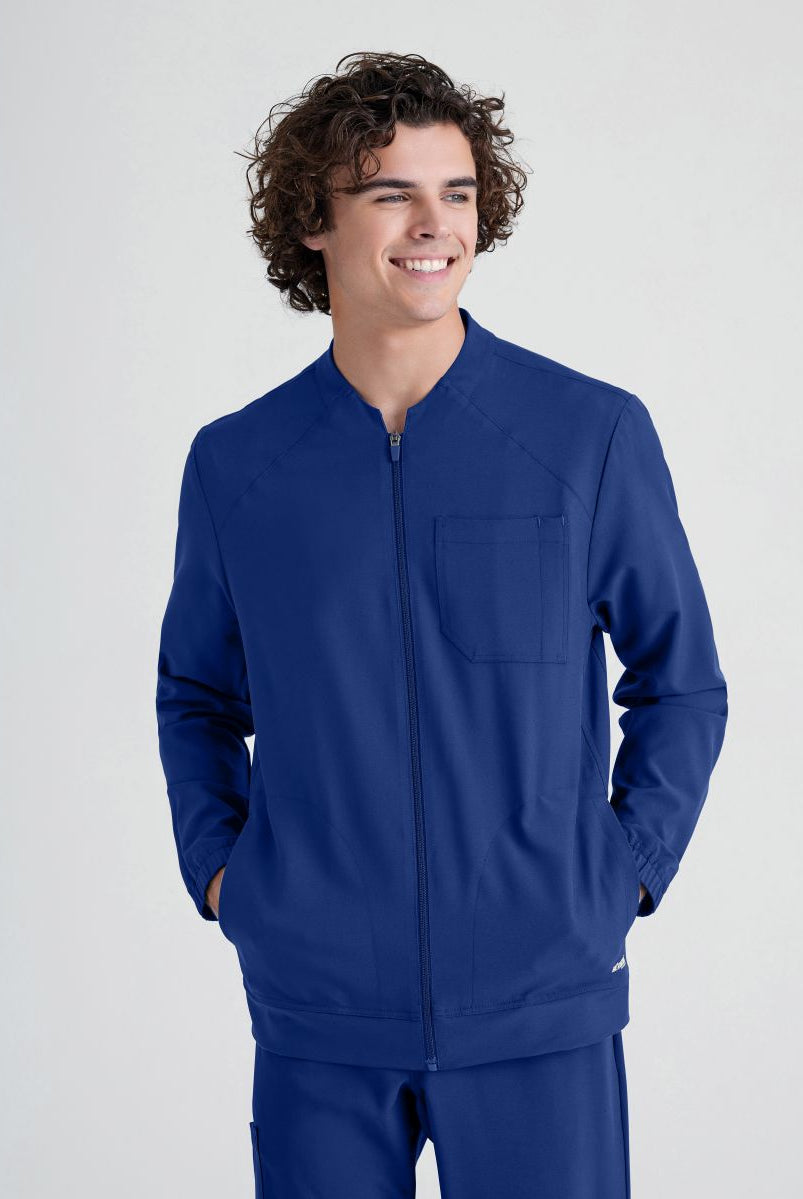Grey's Anatomy Evolve 3 Pocket Banded Collar Male Warm Up | NAVY
