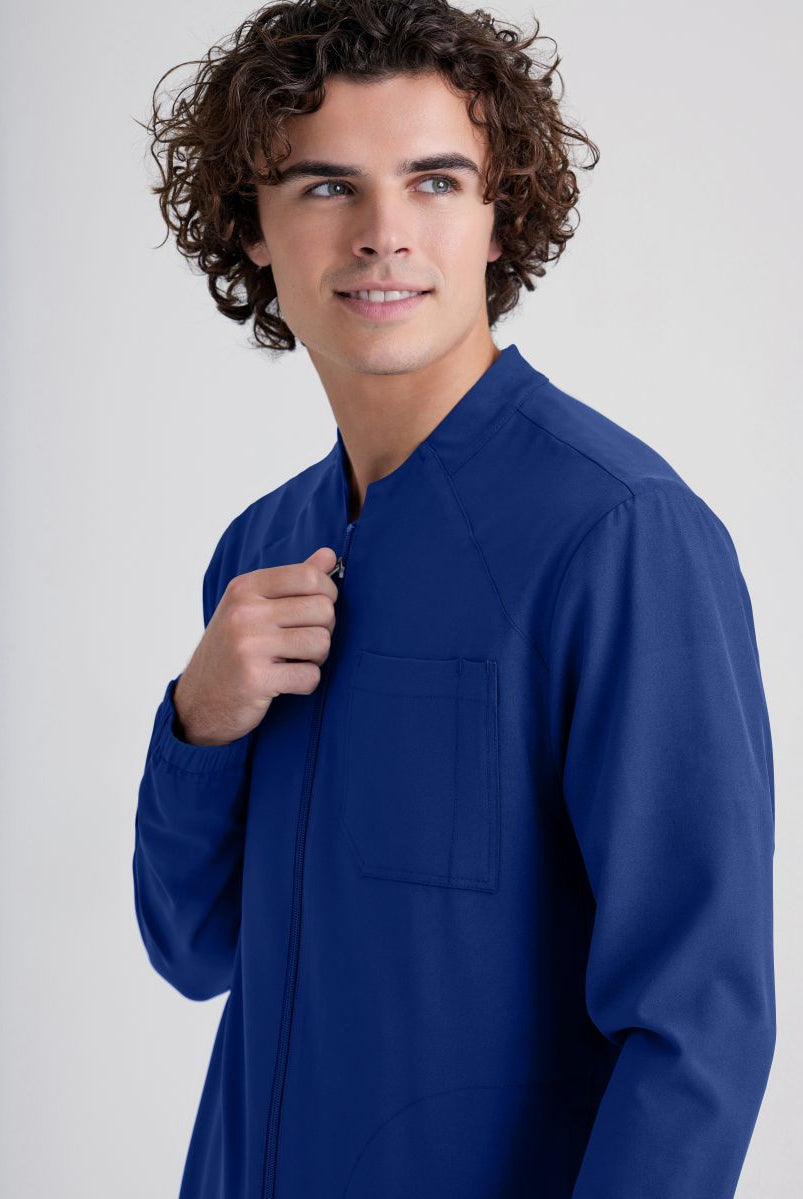 Grey's Anatomy Evolve 3 Pocket Banded Collar Male Warm Up | NAVY