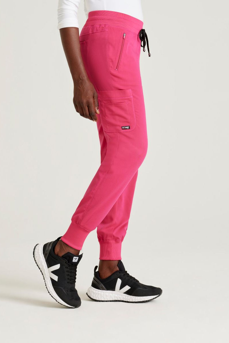 Grey's Anatomy Eden Women's 5-Pocket Cargo Jogger Scrub Trousers | VIBRANCE PINK