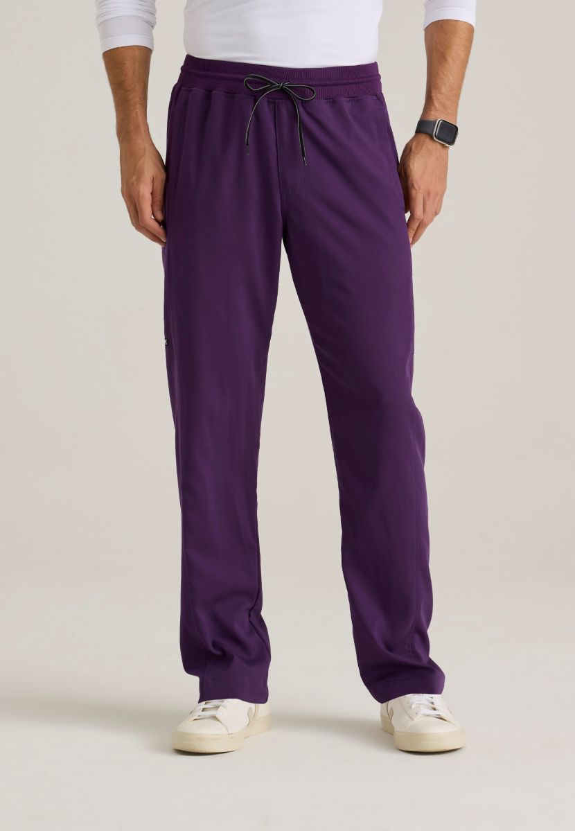 Grey's Anatomy Men's 6 Pocket Straight Pant | Eggplant
