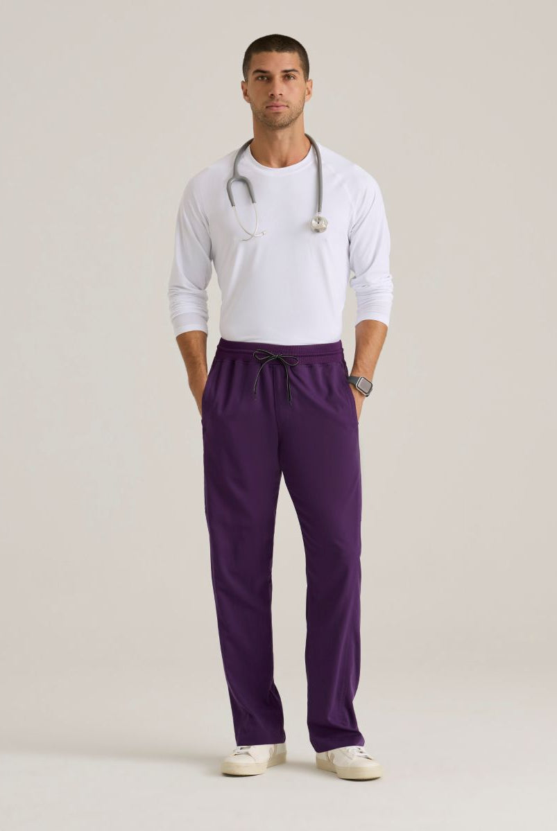 Grey's Anatomy Men's 6 Pocket Straight Pant | Eggplant