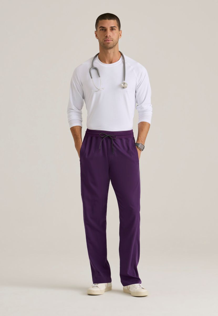 Grey's Anatomy Men's 6 Pocket Straight Pant | Eggplant