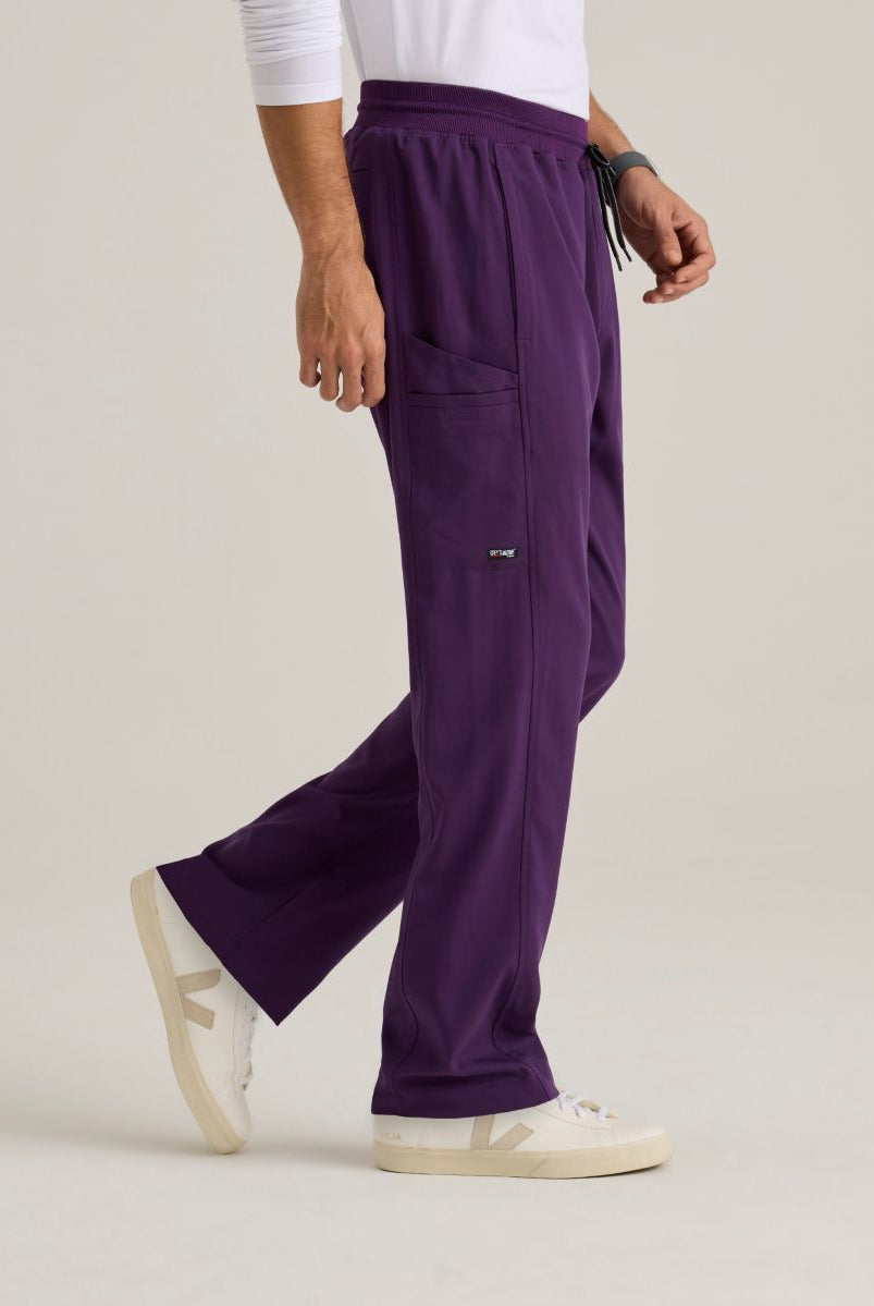 Grey's Anatomy Men's 6 Pocket Straight Pant | Eggplant