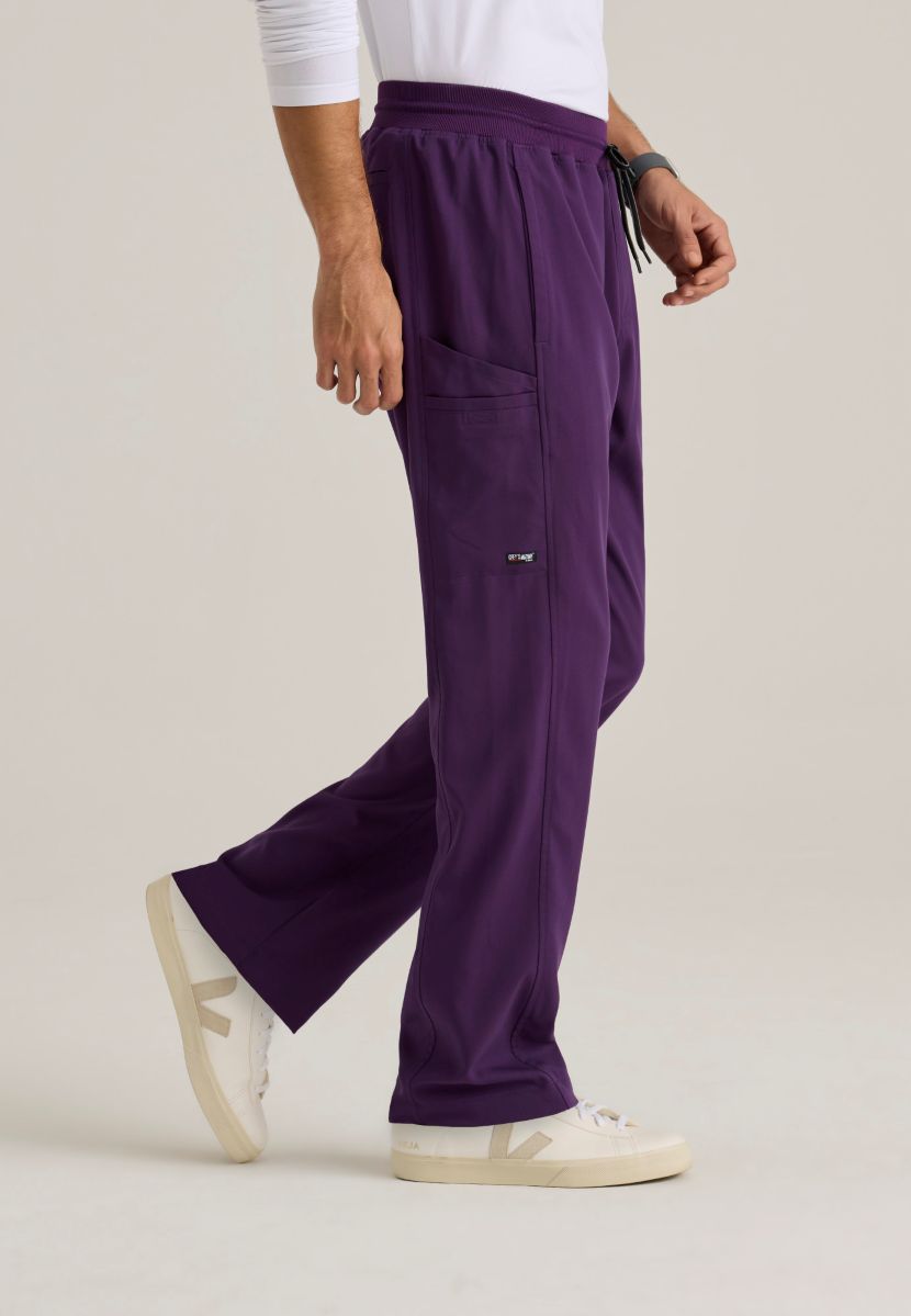 Grey's Anatomy Men's 6 Pocket Straight Pant | Eggplant