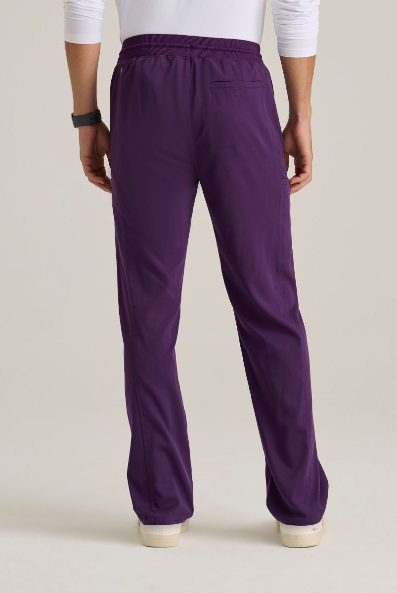 Grey's Anatomy Men's 6 Pocket Straight Pant | Eggplant
