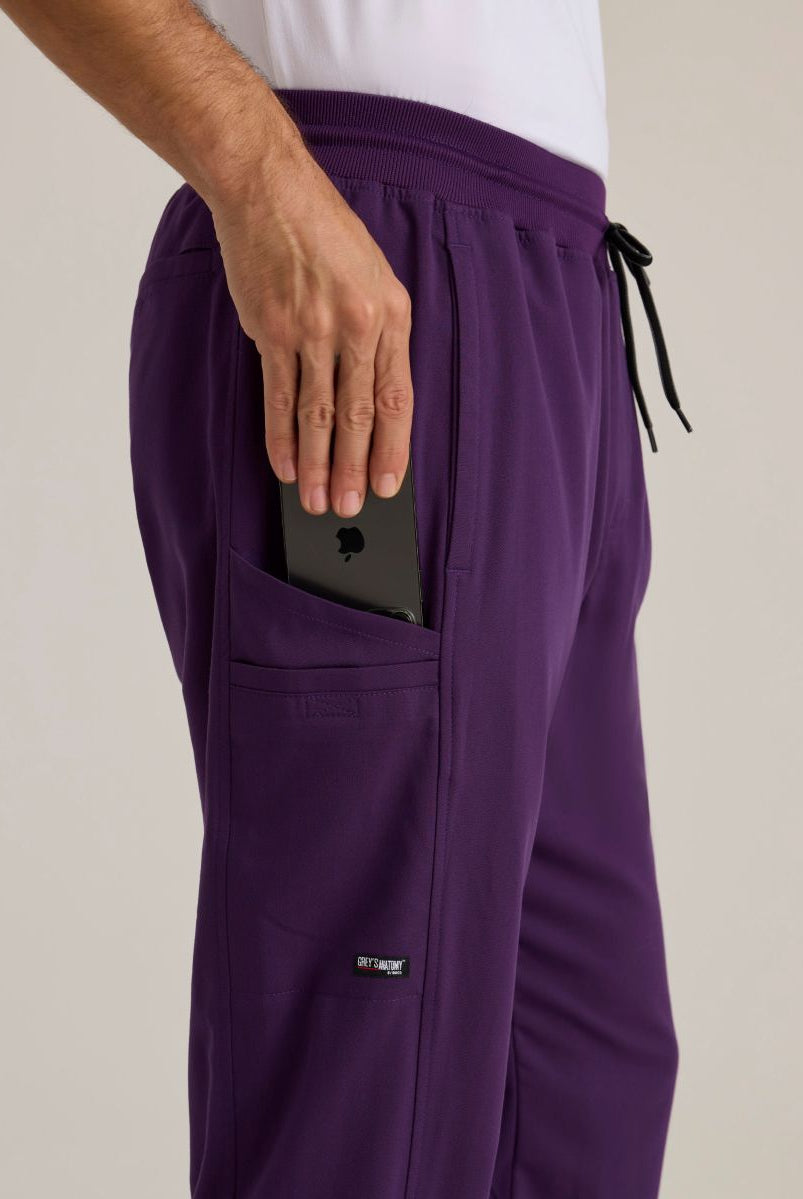 Grey's Anatomy Men's 6 Pocket Straight Pant | Eggplant