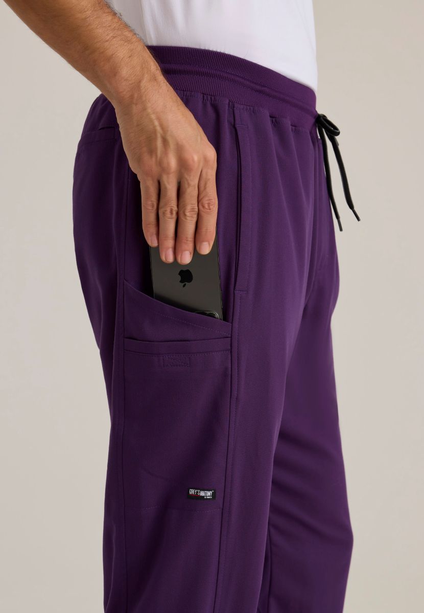 Grey's Anatomy Men's 6 Pocket Straight Pant | Eggplant