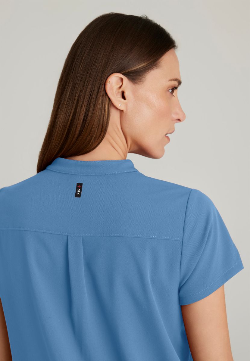 Grey's Anatomy Avery 2 Pocket Banded Collar Top | TRUE CEIL