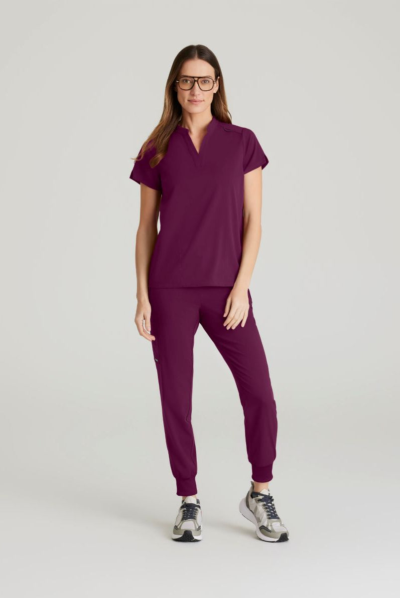 Grey's Anatomy Eden Women's 5-Pocket Cargo Jogger Scrub Trousers | Wine