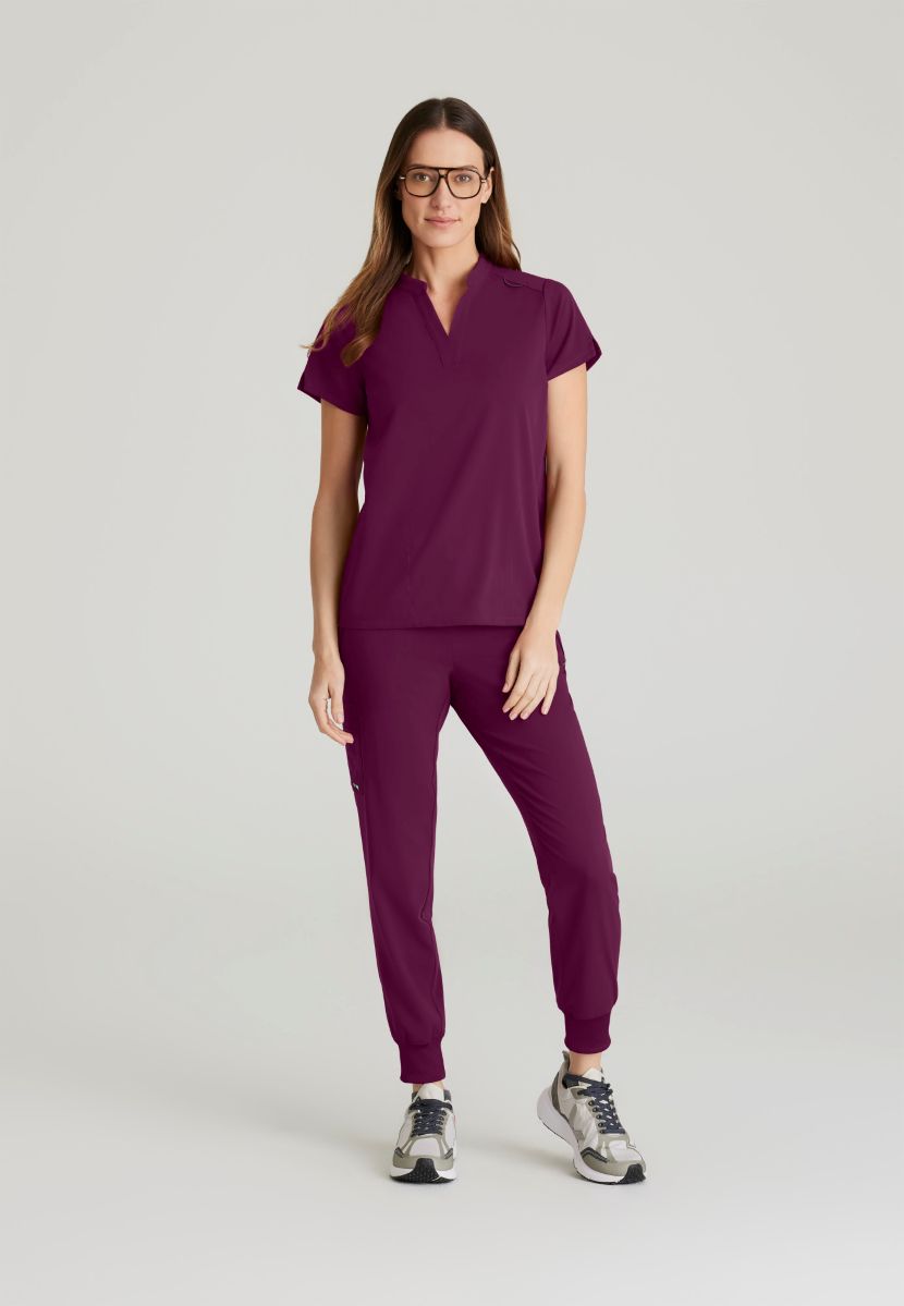 Grey's Anatomy Eden Women's 5-Pocket Cargo Jogger Scrub Trousers | Wine