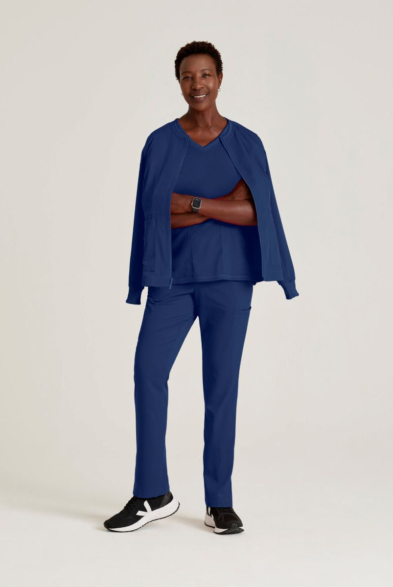 Grey's Anatomy Spandex Stretch Millie Jacket-3 Pocket Zip Jacket | NAVY