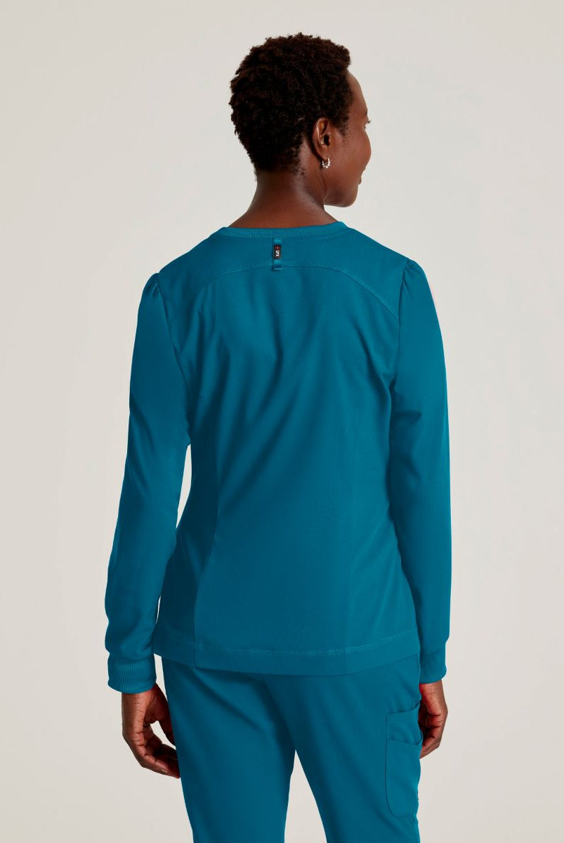 Grey's Anatomy Spandex Stretch Millie Jacket-3 Pocket Zip Jacket | Caribbean