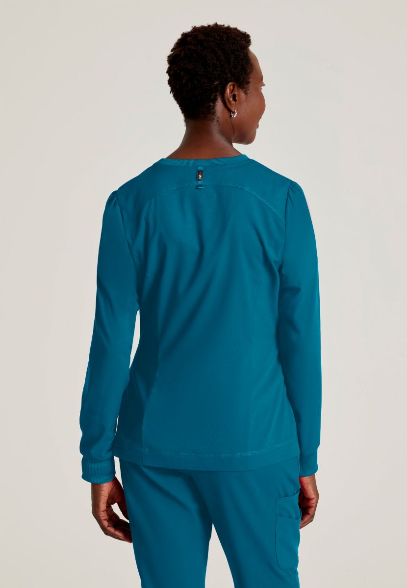 Grey's Anatomy Spandex Stretch Millie Jacket-3 Pocket Zip Jacket | Caribbean