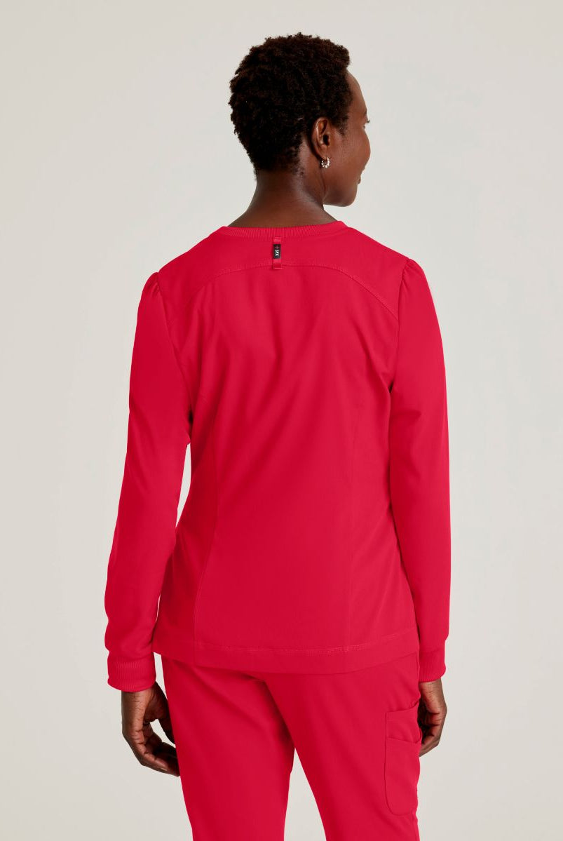 Grey's Anatomy Spandex Stretch Millie Jacket-3 Pocket Zip Jacket | Scarlet Red