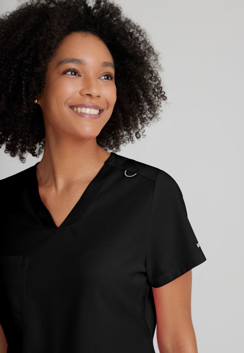 Grey's Anatomy Bree Tuck-in Scrub Top | BLACK