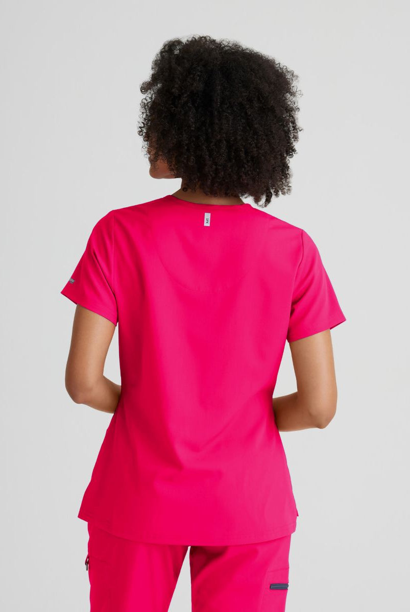 Grey's Anatomy Bree Tuck-in Scrub Top | VIBRANCE PINK