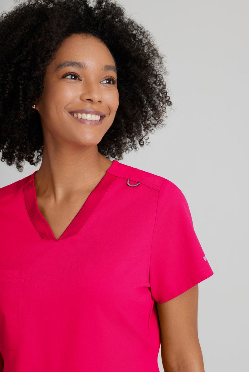 Grey's Anatomy Bree Tuck-in Scrub Top | VIBRANCE PINK