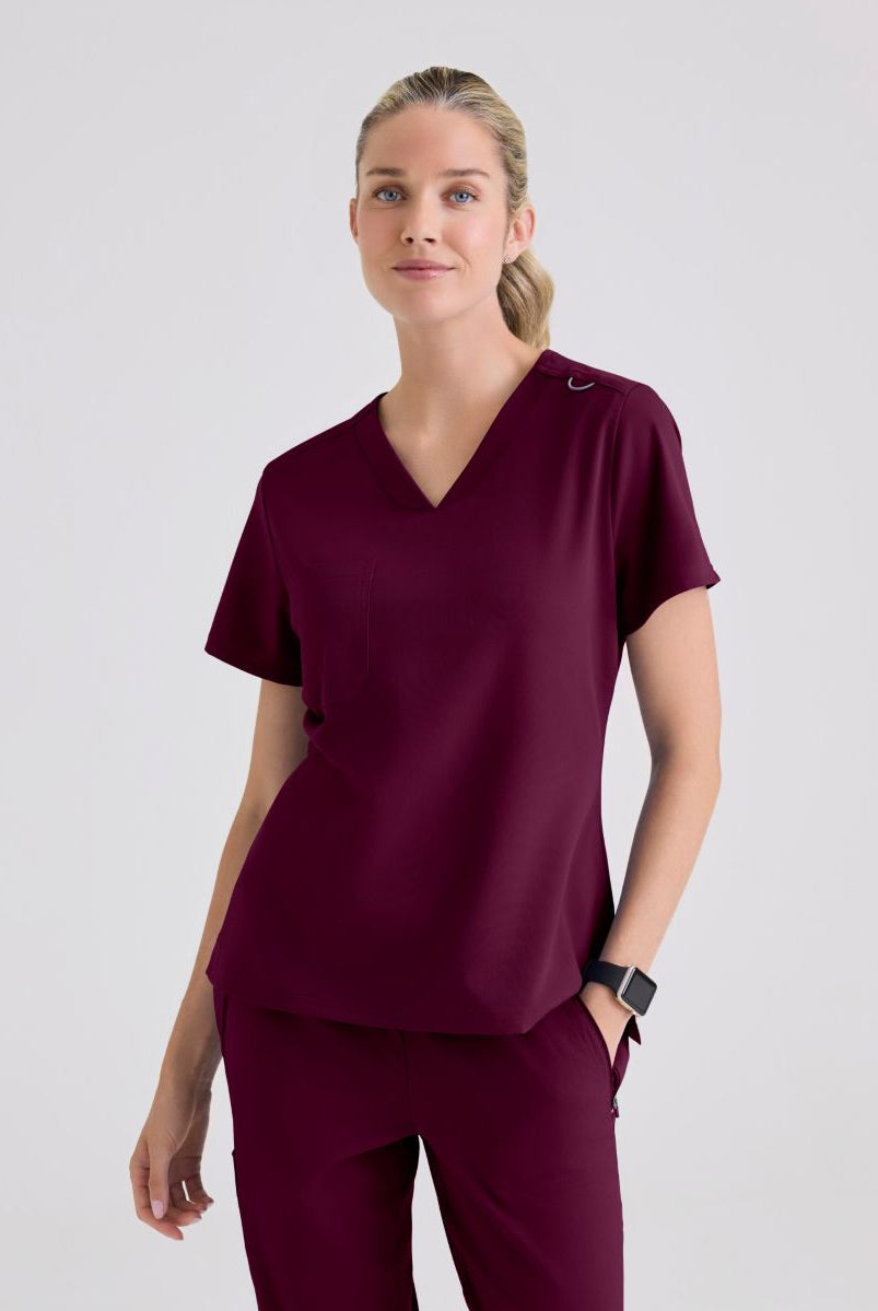 Grey's Anatomy Bree Tuck-in Scrub Top | Wine