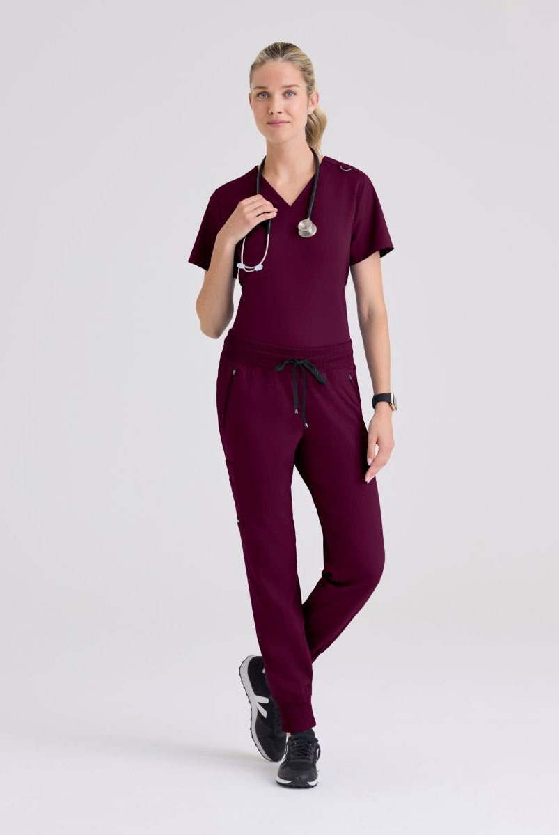 Grey's Anatomy Bree Tuck-in Scrub Top | Wine