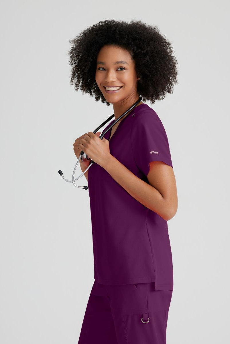 Grey's Anatomy Bree Tuck-in Scrub Top | Wine