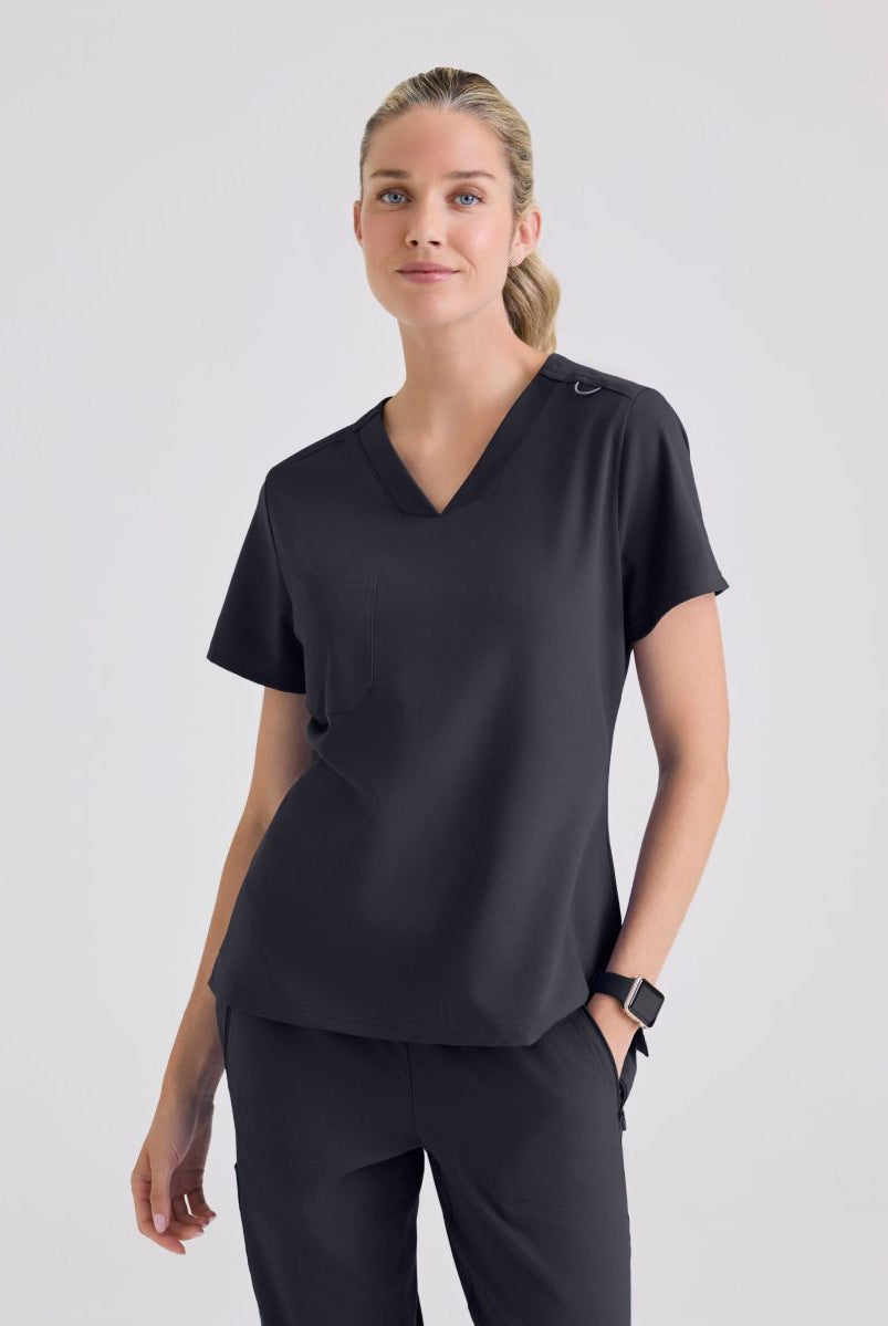 Grey's Anatomy Bree Tuck-in Scrub Top | Steel