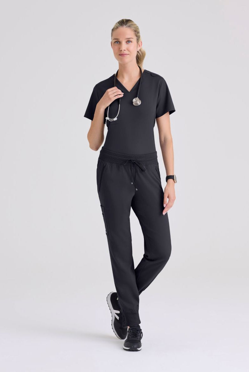 Grey's Anatomy Bree Tuck-in Scrub Top | Steel