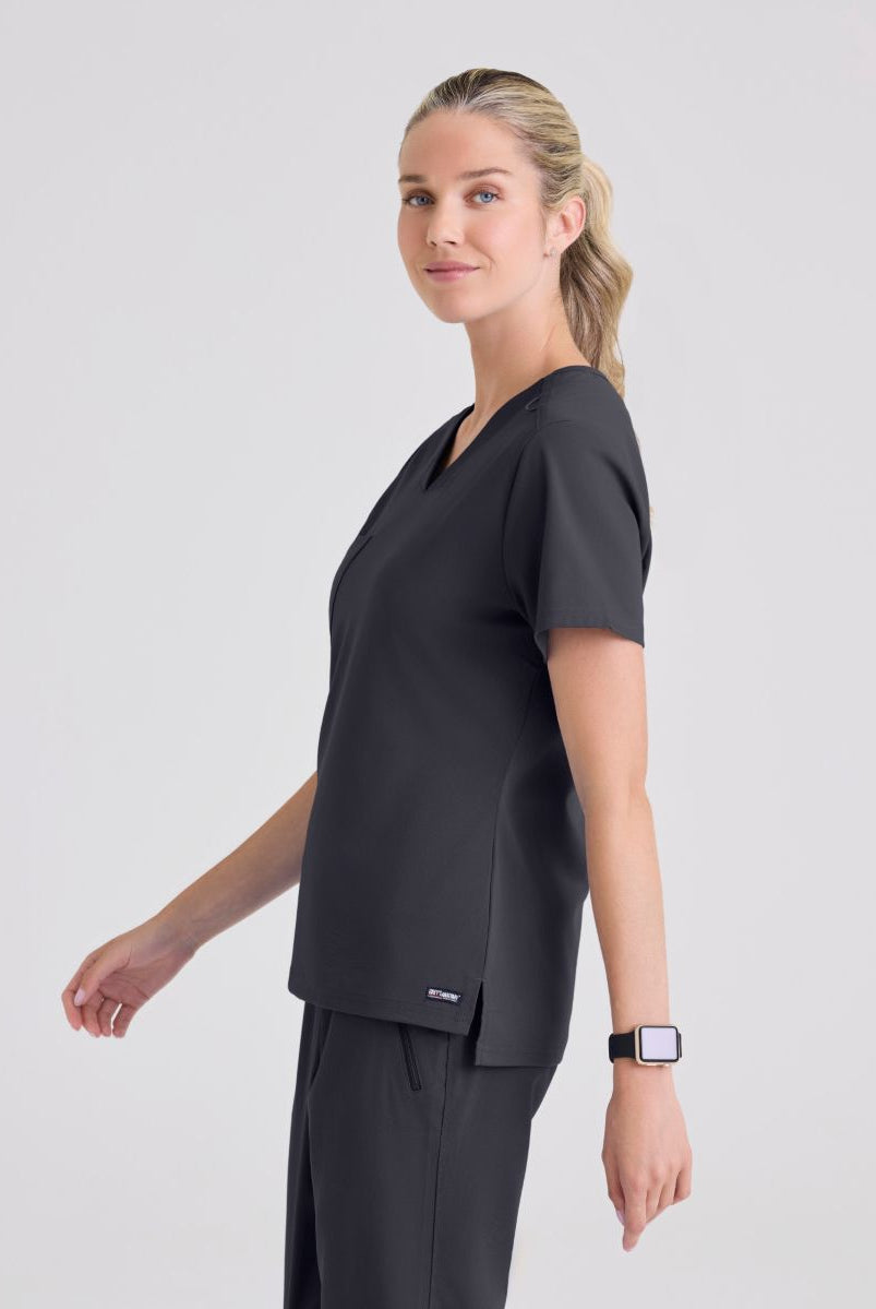 Grey's Anatomy Bree Tuck-in Scrub Top | Steel